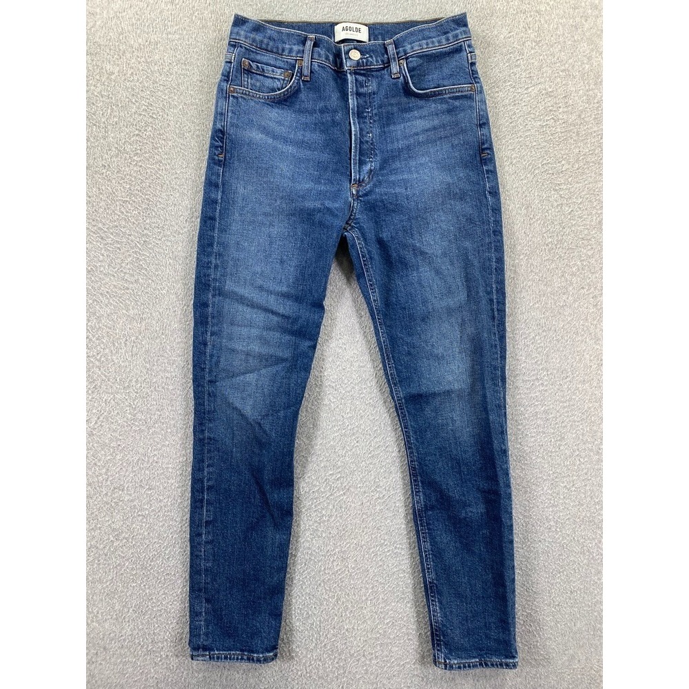 Agolde Nico High Rise Slim Fit Skinny Jeans Women's Size 27 Button Medium Wash‎